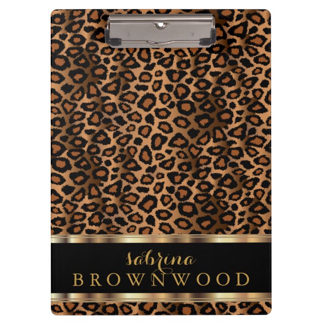 Trendy Leopard Animal Design Klemmbrett (Vorderseite)