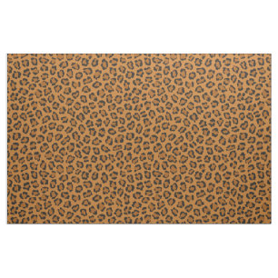 Trendy Leopard Animal Print Black Orange Stoff