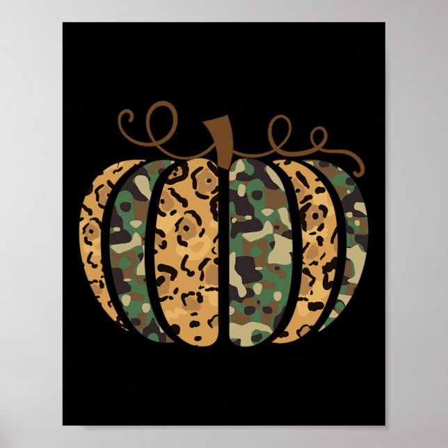 Trendy Leopard Camouflage Pumpkin Animal Print Che Poster (Vorne)