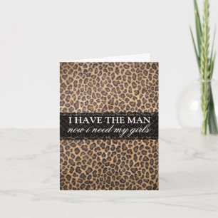 Trendy Leopard Print Bridesmaid Request Card Einladung