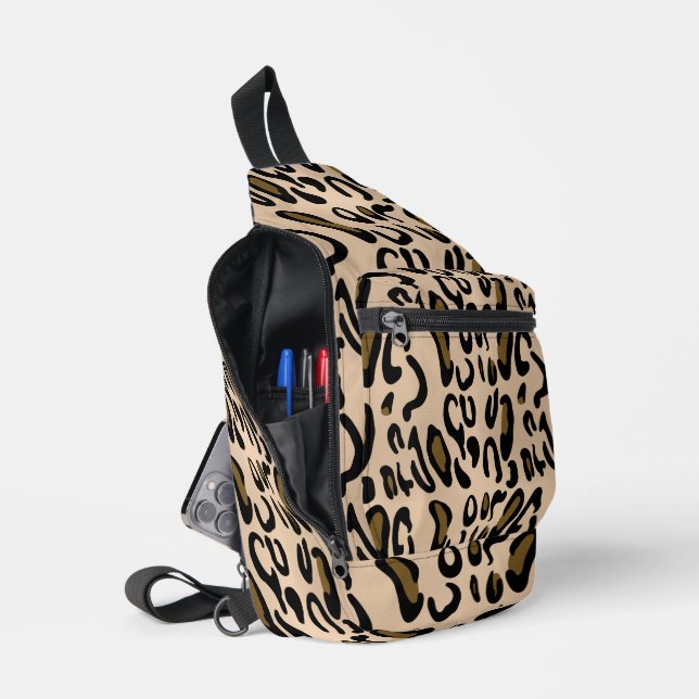 Trendy Leopard Print Crossbody Sling Bag (Offen)