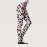 Trendy Leopard Print in Rosa und Schwarz Leggings<br><div class="desc">Trendrosa und schwarze Leoparden</div>