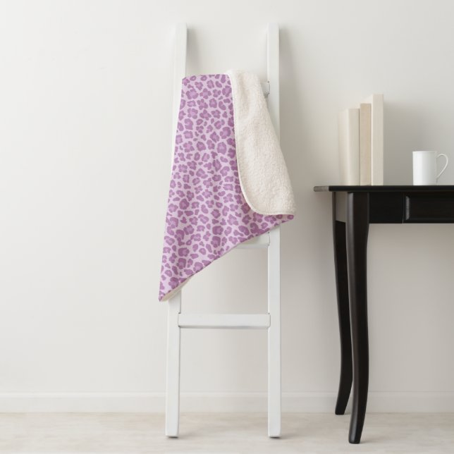 Trendy Leopard Print Individuelle Name Sherpadecke (Beispiel)