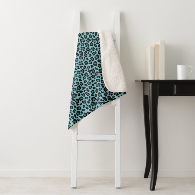 Trendy Leopard Print Individuelle Name Sherpadecke (Beispiel)