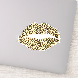 Trendy Leopard Print Kiss - Contour Aufkleber