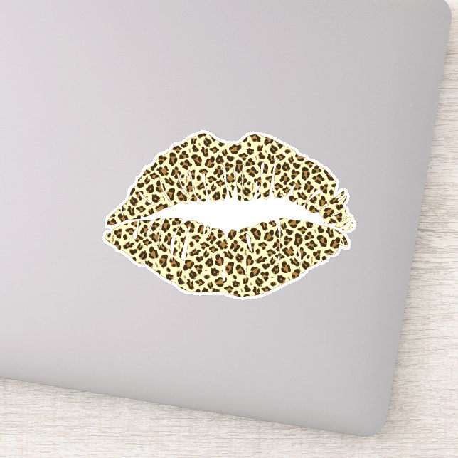 Trendy Leopard Print Kiss - Contour Aufkleber (Detail)