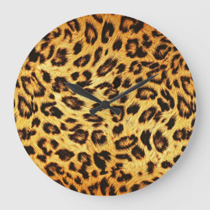 Trendy Leopard: Skin Design Pattern. Große Wanduhr