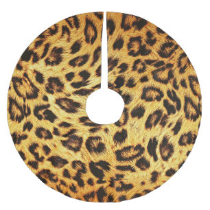 Trendy Leopard: Skin Design Pattern. Polyester Weihnachtsbaumdecke