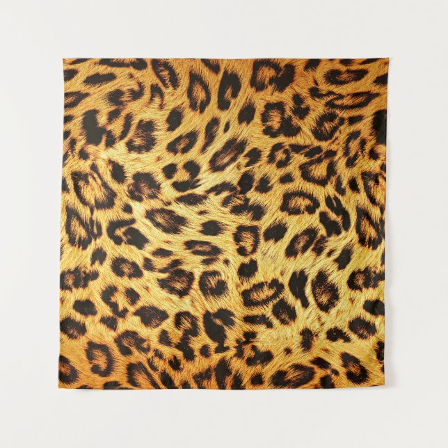Trendy Leopard: Skin Design Pattern. Wandteppich (Vorderseite)