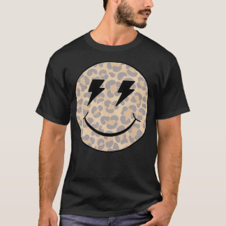 Trendy Leopard Smiley Lightning Bolt T-Shirt