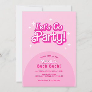 Trendy Let's Go Party Rosa Junggeselinnen-Abschied Einladung