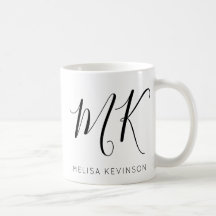 Trendy Letter Initial mit Name-Tasse
