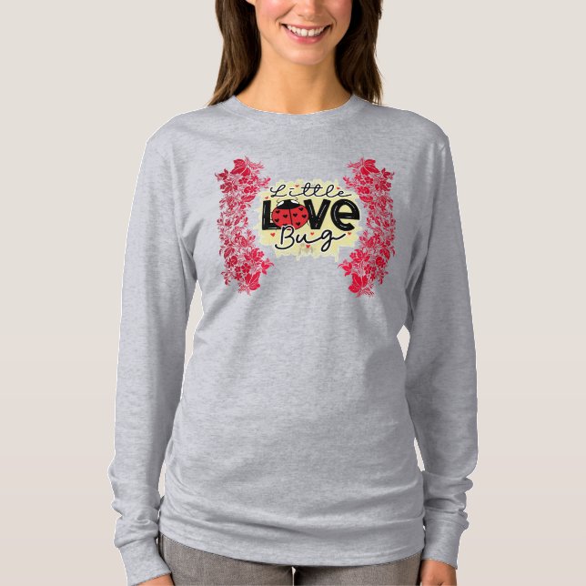 Trendy Liebe Bug Valentinstag Langschläfchen T-Shirt (Vorderseite)