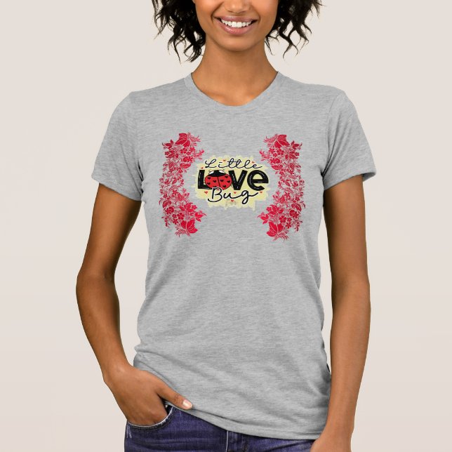Trendy Liebe Bug Valentinstag T-Shirt (Vorderseite)