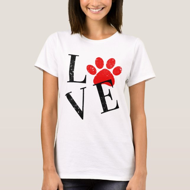 TRENDY LIEBE DOG MAMA PAW T-Shirt (Vorderseite)