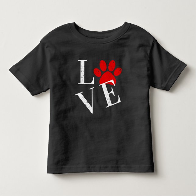 TRENDY LIEBE DOG PAW KLEINKIND T-SHIRT (Vorderseite)