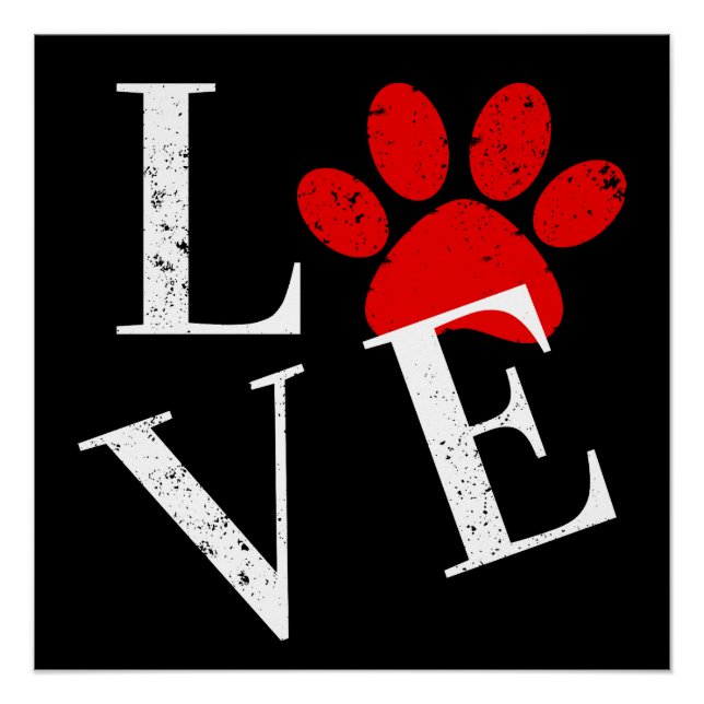 TRENDY LIEBE DOG PAW POSTER (Vorderseite)