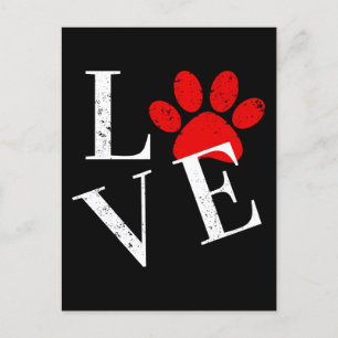 TRENDY LIEBE DOG PAW POSTKARTE