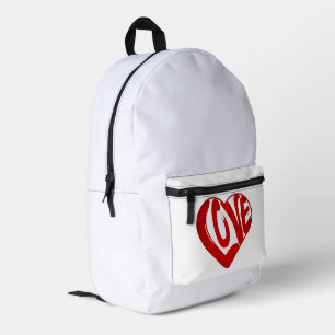 Trendy Liebe Typografie rot-weiß Bedruckter Rucksack