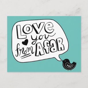 Trendy Liebe von Afar Scandinavian Bird Postkarte