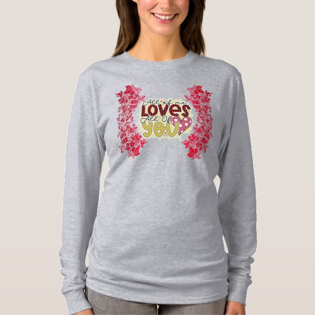 Trendy Liebe You Valentinstag Long Sleeve T-Shirt (Vorderseite)