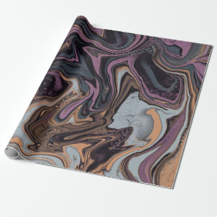 Trendy Lila Aqua-Marmorgestaltung Geschenkpapier