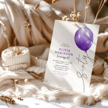 Trendy Lila Balloon 60. Geburtstag