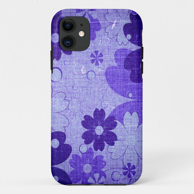 Trendy Lila Blume Vintag Case-Mate iPhone Hülle (Rückseite)