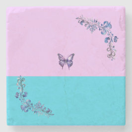 Trendy Lila Butterfly on Pastels Stone Untersetzer