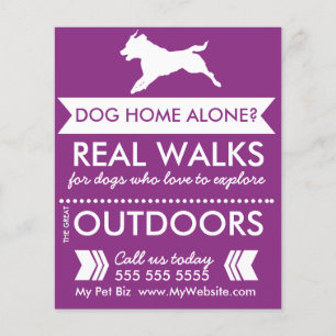 Trendy Lila Dog Silhouette Dog Walker Flyer