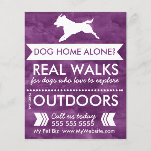 Trendy Lila Dog Silhouette Dog Walker Flyer