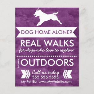Trendy Lila Dog Silhouette Dog Walker Flyer