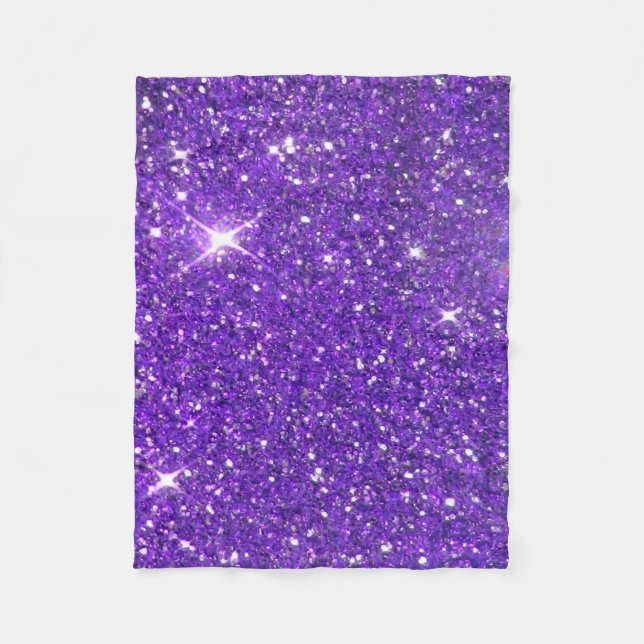 Trendy lila funkelnder GlitzerGlitz Fleecedecke (Vorderseite)