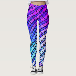 Trendy Lila Gradient Abstrakt Geometric Pattern Leggings