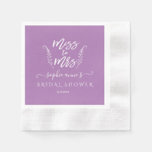 Trendy Lila Miss zu Mrs. Brautparty Serviette
