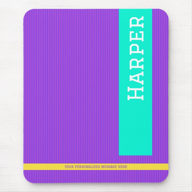 Trendy Lila Personalisierter Name Mousepad (Vorne)