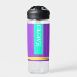 Trendy Lila Personalisierter Name Trinkflasche