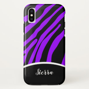 Trendy Lila und Black Zebra Strip Phone Case