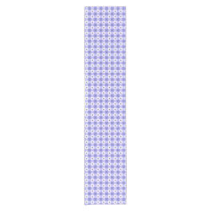 Trendy lila und weißes Gingham-Karo-Muster Kurzer Tischläufer