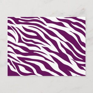 Trendy Lila White Zebra Stripe Wild Animal Print Postkarte