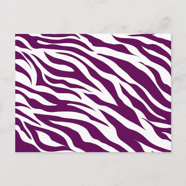 Trendy Lila White Zebra Stripe Wild Animal Print Postkarte (Vorderseite)