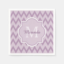 Trendy Lila Zickzack Zigzag Name und Monogram