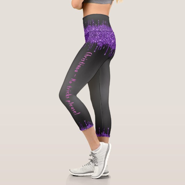 Trendy lilac glapping Halloween Thema Custom Capri Leggings (Links)