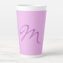 Trendy Lilac Orchid Color Monogram Initial Letter