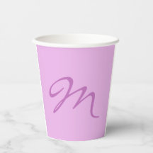 Trendy Lilac Orchid Color Monogram Initial Letter