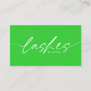 Trendy Lime Green Eyelash Extensions Lashes Visitenkarte