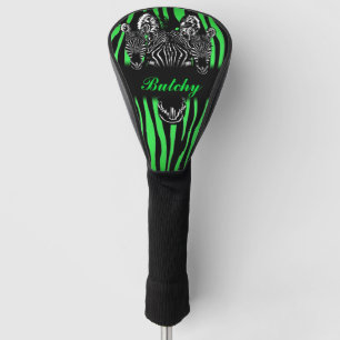 Trendy Limon Zebra Herd Print Persönlicher Name Golf Headcover