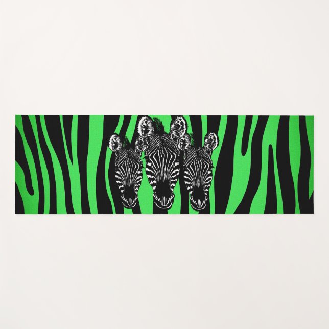 Trendy Limon Zebra Herd Second Side Zebra Print Yogamatte (Vorderseite (Horizontal))