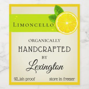 Trendy Limoncello Tall Flasche Label Weinetikett