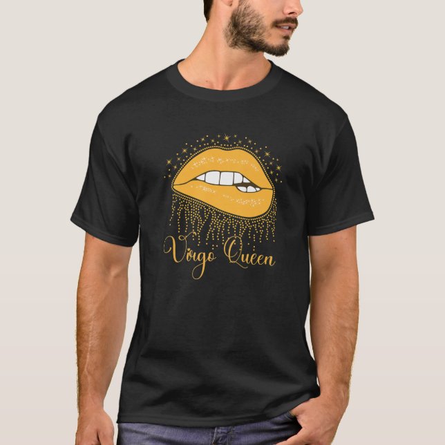 Trendy Lip Biting Virgo Queen Lips Tropfen Graphic T-Shirt (Vorderseite)